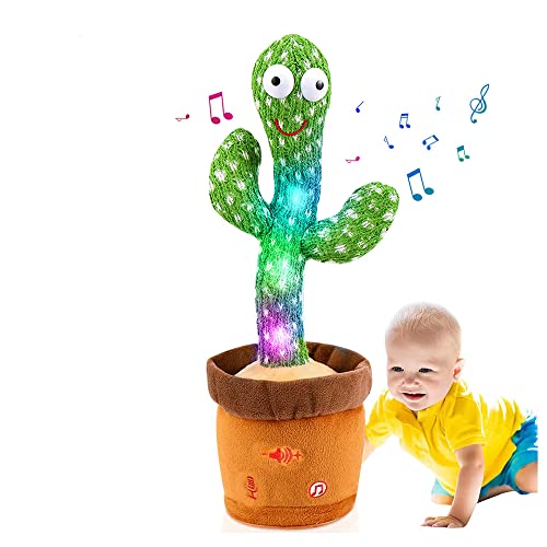 Dancing Cactus Toys, Talking Cactus Toy, Can Twist Body Imitate Speech Sing English Songs Repeat What You Say, Dancing Cactus Toy with Lighting, Funny Creative Kids Toy from FATIRO