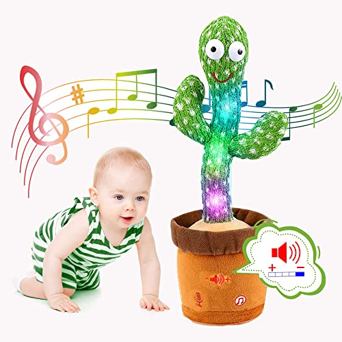 Dancing Cactus Toys, Talking Cactus Toy, Can Twist Body Imitate Speech Sing English Songs Repeat What You Say, Dancing Cactus Toy with Lighting, Funny Creative Kids Toy from FATIRO