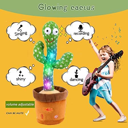 Dancing Cactus Toys, Talking Cactus Toy, Can Twist Body Imitate Speech Sing English Songs Repeat What You Say, Dancing Cactus Toy with Lighting, Funny Creative Kids Toy from FATIRO