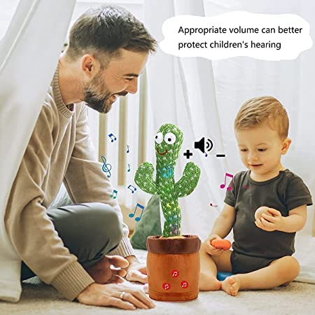Dancing Cactus Toys, Talking Cactus Toy, Can Twist Body Imitate Speech Sing English Songs Repeat What You Say, Dancing Cactus Toy with Lighting, Funny Creative Kids Toy from FATIRO