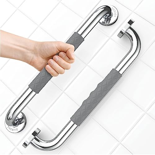OPOVE 16-inch 2-Pack Grab Bars for Bathtubs and Showers, Gray Anti-Slip Shower Handle for Elderly, Senior, Handicap and Pregnant Women by opove