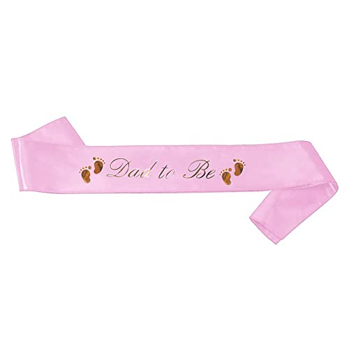 Dad To Be & Mom To Be Sash For Baby Shower - Pink With Gold Letters Dad And Mom To Be Sash Baby Shower | Girl Baby Shower Sash Father Mother Decorations Gender Reveal Belly Sash New Princess Favor from JC Product Design