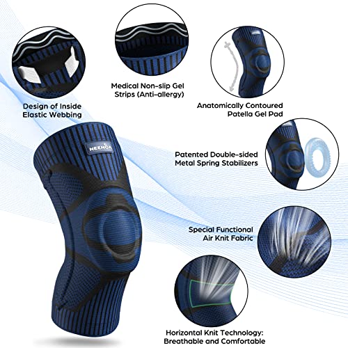 NEENCA Professional Knee Brace Compression Sleeve - Best Knee Pads Knee Braces for Men Women, Medical Grade knee sleeves support for Meniscus Tear, Arthritis, Joint Pain Relief, Sports Injury Recovery from NEENCA