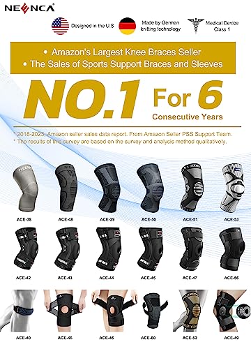 NEENCA Professional Knee Brace Compression Sleeve - Best Knee Pads Knee Braces for Men Women, Medical Grade knee sleeves support for Meniscus Tear, Arthritis, Joint Pain Relief, Sports Injury Recovery from NEENCA