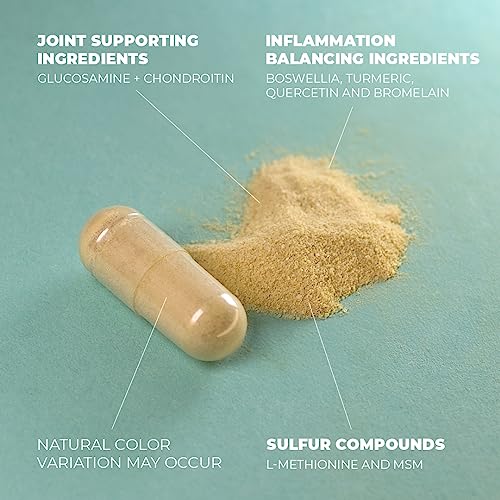 Glucosamine with Chondroitin Turmeric MSM Boswellia. Supports Occasional Joint Discomfort Relief. Helps Inflammatory Response, Antioxidant Properties. Supplement for Back, Knees, Hands. 90 Capsules by Vimerson Health