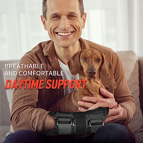 Wrist Brace for Carpal Tunnel, Adjustable Wrist Support Brace with Splints Right Hand, Large/X-Large, Arm Compression Hand Support for Injuries, Wrist Pain, Sprain, Sports from FEATOL