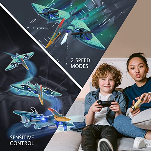 Pterosaur Dinosaur Toys Drone for Kids - Indoor Quadcopter with Altitude Hold, Headless Mode, LED Light One Key Start Speed Adjustment, Toys for 8 9 10 11 12 Year Old Boys&Girls, Birthday, Christmas Gifts by Auldey