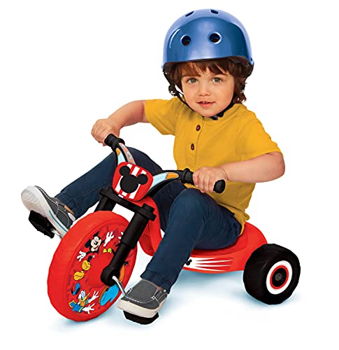 Mickey Mouse 10â Fly Wheels Junior Cruiser Ride-On Pedal-Powered Toddler Bike Trike, Ages 2-4, for Kids 33â-35â Tall and up to 35 Lbs by Jakks