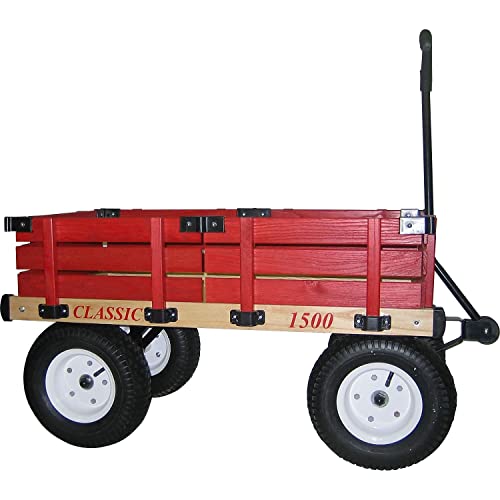 Millside Industries 1500-513 20 in. x 38 in. Wooden Wagon with 5 in. x 13 in. Tires by Millside Industries