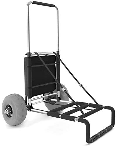 Galvanox Sand-Warrior Beach Cart with Big Sand Wheels - Beach Wagon with Large 8" Pneumatic Balloon Wheels & Tires, Compact Fold-Flat Design from Galvanox