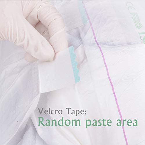 Newclears Adult Diapers with Tabs for Men Women Incontinence Care, Disposable Absorbent for Disability Postnatal Patient Bedridden Care, 10 Count/Pack, 2 Pack, L by Aimxin