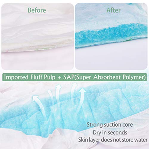 Newclears Adult Diapers with Tabs for Men Women Incontinence Care, Disposable Absorbent for Disability Postnatal Patient Bedridden Care, 10 Count/Pack, 2 Pack, L by Aimxin