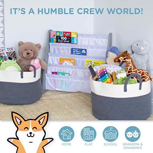 Humble Crew, Grey/White Kids Book Rack Storage Bookshelf, 4 Tiers by Humble Crew