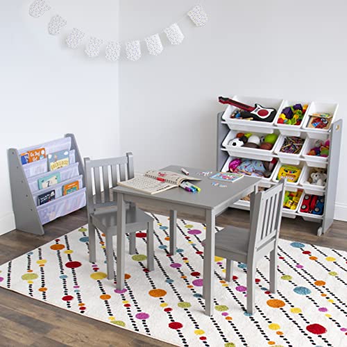 Humble Crew, Grey/White Kids Book Rack Storage Bookshelf, 4 Tiers by Humble Crew