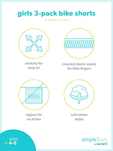 Simple Joys by Carter's Girls' 3-Pack Bike Shorts, Purple/Denim/Grey, 6-9 Months from Simple Joys by Carter's