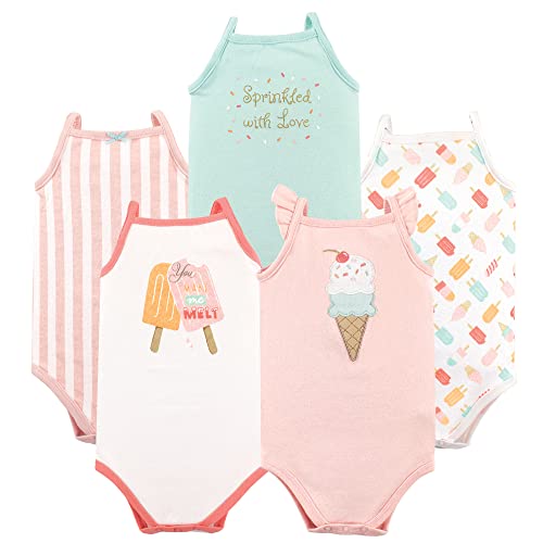 Hudson Baby Unisex Baby Cotton Sleeveless Bodysuits, Ice Cream, 9-12 Months from Hudson Baby