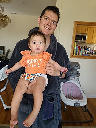 Baby Girls Clothes Short Sleeve Funny Letter Romper Top and Floral Pant with Headband Newborn Girl Summer 3Pcs Outfit Sets Light Orange by 