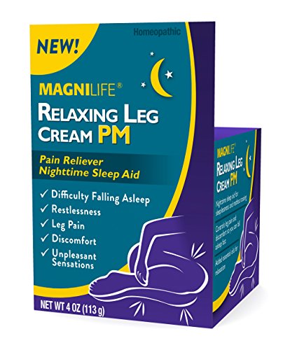 MagniLife Relaxing Leg Cream PM, Deep Penetrating Topical for Pain and Restless Leg Syndrome Relief, Naturally Soothe Cramping, Discomfort, and Tossing with Lavender and Magnesium - 4oz by 