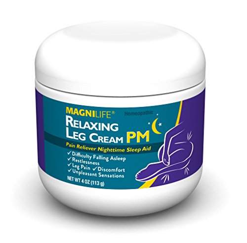 MagniLife Relaxing Leg Cream PM, Deep Penetrating Topical for Pain and Restless Leg Syndrome Relief, Naturally Soothe Cramping, Discomfort, and Tossing with Lavender and Magnesium - 4oz by 