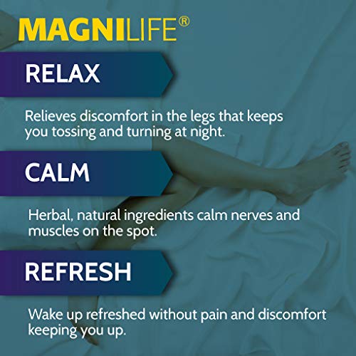 MagniLife Relaxing Leg Cream PM, Deep Penetrating Topical for Pain and Restless Leg Syndrome Relief, Naturally Soothe Cramping, Discomfort, and Tossing with Lavender and Magnesium - 4oz by 