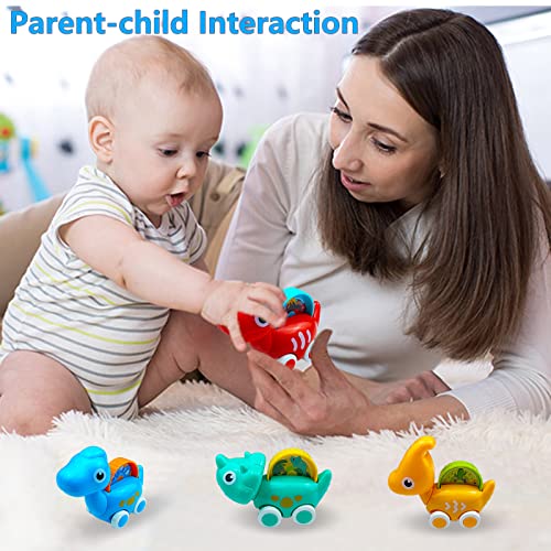 Dinosaur Car Toys for 1 Year Old Boy,4 Vehicle Toy Cars Set with Play Mat and Storage Bag,Baby Toys 12-18 Months,Early Educational Infant Toys 1 2 3 Year Old,1st Birthday Gifts for Toddlers Age 1-2 by SKABENLAM