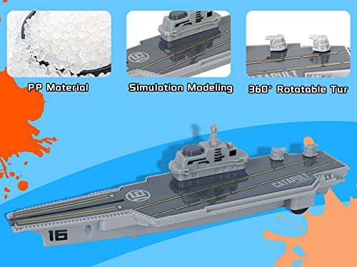 Crelloci Aircraft Carrier Military Naval Ship with Pull Back Army Fighter Jet Toy Small Scale Model Plane Submarine Kids' Play Vehicle Set for Boy Girl Children from Crelloci