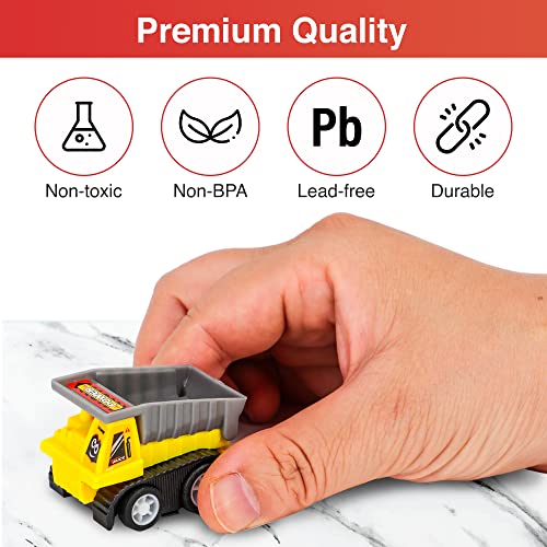 TOYPAL Pull Back Cars - 20 Pcs Assorted Mini Toy Cars for 3+ Years Old Toddlers Boys and Girls - Kids Play Race Car Construction Truck Vehicles for Birthday, Christmas or Party Favors from Nimble Minds