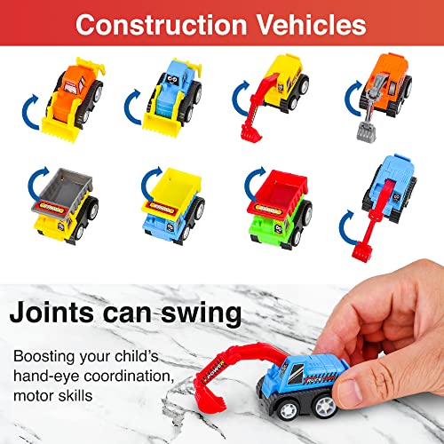 TOYPAL Pull Back Cars - 20 Pcs Assorted Mini Toy Cars for 3+ Years Old Toddlers Boys and Girls - Kids Play Race Car Construction Truck Vehicles for Birthday, Christmas or Party Favors from Nimble Minds