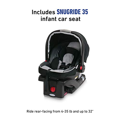 Graco FastAction Fold Jogger Travel System | Includes the FastAction Fold Jogging Stroller and SnugRide 35 Infant Car Seat, Gotham from Graco