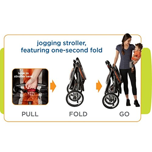 Graco FastAction Fold Jogger Travel System | Includes the FastAction Fold Jogging Stroller and SnugRide 35 Infant Car Seat, Gotham from Graco