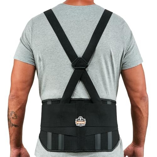 Ergodyne ProFlex 1600 Back Support Brace, 9" Extended Support, High Cut Front For Mobility,Black,2X-Large from Ergodyne