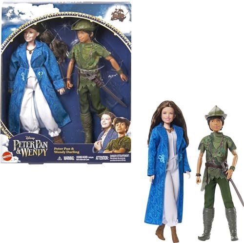 Disney Movie Peter Pan & Wendy Toys, Peter Pan and Wendy Darling Fashion Dolls Inspired by Disneyâs Peter Pan & Wendy, Gifts for Kids from Mattel