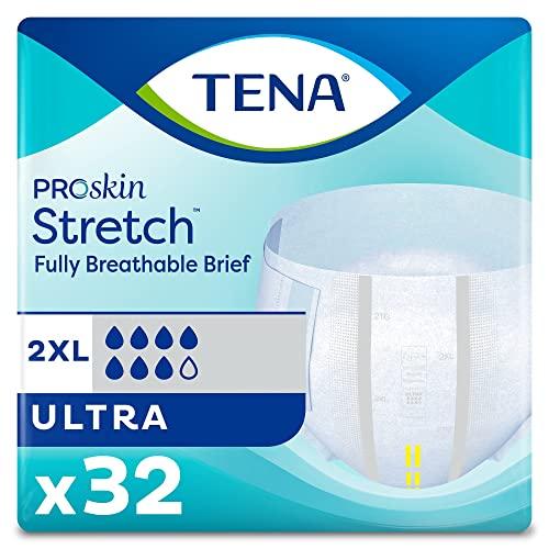 TENA Stretch Ultra Adult Incontinence Brief XXL Heavy Absorbency Breathable, 61390, 32 Ct from Johnson & Johnson SLC