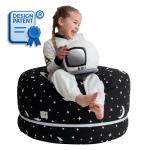 2 Sizes in 1 Large Bean bag Stuffed Animal Storage | XL Jumbo Ottoman for Soft Toys, Plush Toys | Giant Pouf Organizer for Linens, Quilts, Pillows | 300 L. / 80 Gal. | 42" (Starry night) by Mescalito Ltd.