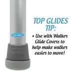 Top Glides Steel-Reinforced Walker Glide Tips (Gray, 1 1/8") by Top Glides