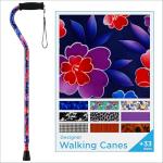 NOVA Designer Walking Cane with Offset Handle, Lightweight Adjustable Walking Stick with Carrying Strap, âMaui Flowersâ Design from NOVA Medical Products