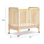 DaVinci Jenny Lind 3-in-1 Convertible Mini Crib in Natural, Removable Wheels, Greenguard Gold Certified from DaVinci