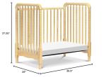DaVinci Jenny Lind 3-in-1 Convertible Mini Crib in Natural, Removable Wheels, Greenguard Gold Certified from DaVinci