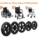EMOT 8 Inch by 1 Inch, Wheel Replacement for Wheelchairs, Black (2) from QIANXIN