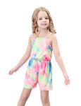 Toddler Girls Summer Clothes Tie-dye Romper Bodysuits Jumpsuit One-Piece Kid Summer Outfit Set(8Y) from 