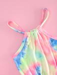 Toddler Girls Summer Clothes Tie-dye Romper Bodysuits Jumpsuit One-Piece Kid Summer Outfit Set(8Y) from 
