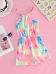 Toddler Girls Summer Clothes Tie-dye Romper Bodysuits Jumpsuit One-Piece Kid Summer Outfit Set(8Y) from 