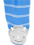 Simple Joys by Carter's Boys' 2-Pack Cotton Snap Footed Sleep and Play, Blue Shark, 0-3 Months by Carter's Simple Joys -Private Label -Vendor Flex CRI