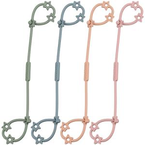 Toy Safety Straps, Adjustable Stretchable Sippy Cup Straps, Sippy Bottles or Pacifier to Stroller, Highchair, Car Seat, Hanging Basket (Sage,Ether,Blush,Muted) from Nearbyme