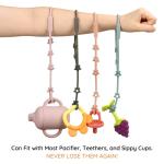 Toy Safety Straps, Adjustable Stretchable Sippy Cup Straps, Sippy Bottles or Pacifier to Stroller, Highchair, Car Seat, Hanging Basket (Sage,Ether,Blush,Muted) from Nearbyme