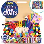 Horizon Group USA 1000+ Pieces Ultimate Box Of Crafts,Homeschool Preschool DIY Craft Kit Set For Kids & Toddlers.Includes Foam Sheets,Stickers,Feathers,Pipe Cleaners,Wood Sticks,Gemstones,Beads & More from Horizon Group USA