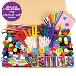 Horizon Group USA 1000+ Pieces Ultimate Box Of Crafts,Homeschool Preschool DIY Craft Kit Set For Kids & Toddlers.Includes Foam Sheets,Stickers,Feathers,Pipe Cleaners,Wood Sticks,Gemstones,Beads & More from Horizon Group USA