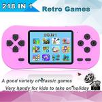 Beijue Retro Handheld Games for Kids Built in 218 Classic Old Style Electronic Game 2.5'' Screen 3.5MM Earphone Jack USB Rechargeable Portable Video Player Children Travel Holiday Entertain (Pink) by Beijue Technology Co., Ltd