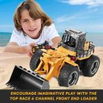 Top Race 6 Channel Full Functional Front Loader, RC Remote Control Construction Toy Tractor with Lights & Sounds 2.4Ghz (TR-113G) by Top Race