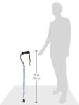 DMI Adjustable Designer Cane with Offset Handle, Comfort Grip and Strap, Purple Flower from Duro-Med